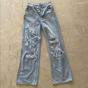 Distressed Wide Leg Jeans